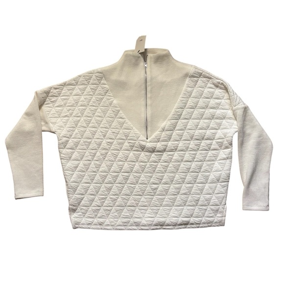 THML Tops - THML Quilted Pullover Half Zip White Womens Size XS Extra Small New With Tag